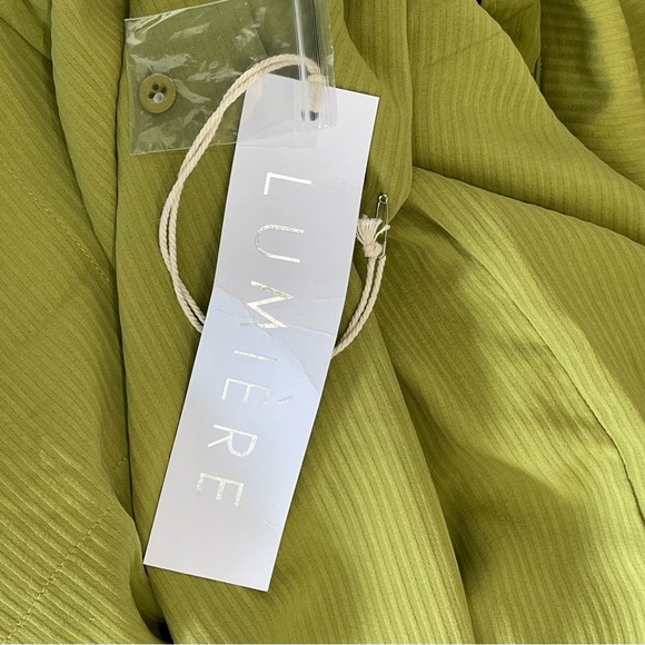 Lumiere New with tags size Medium green office career business blouse button up - Picture 6 of 13